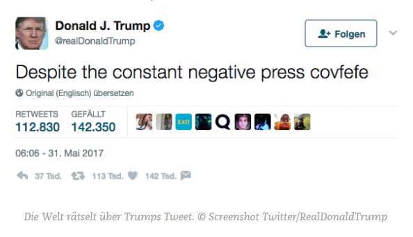 Screenshot: Donald Trumps Covfefe-Tweet