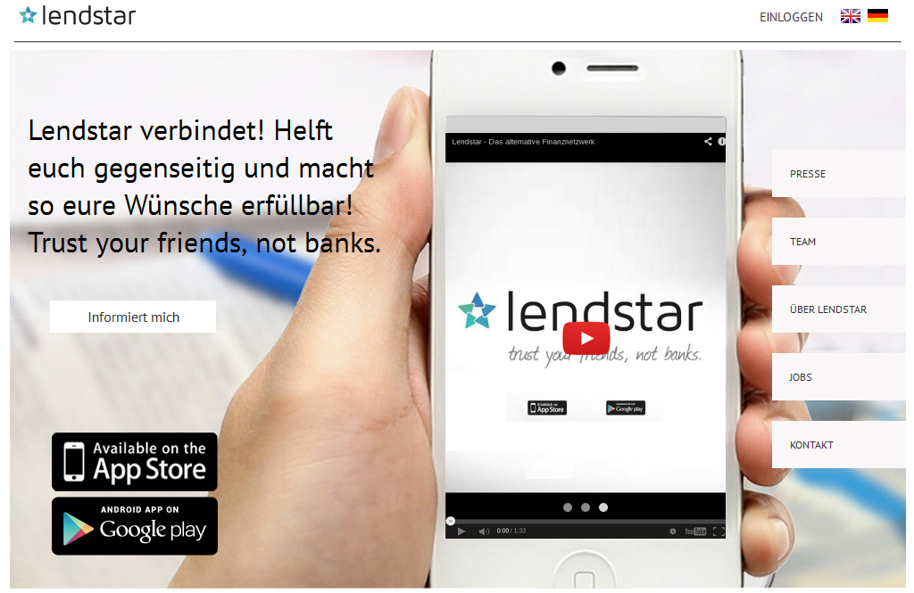 “Vertraue deinen Freunden, nicht Banken!” Immer flüssig dank neuer App vom StartUp Lendstar